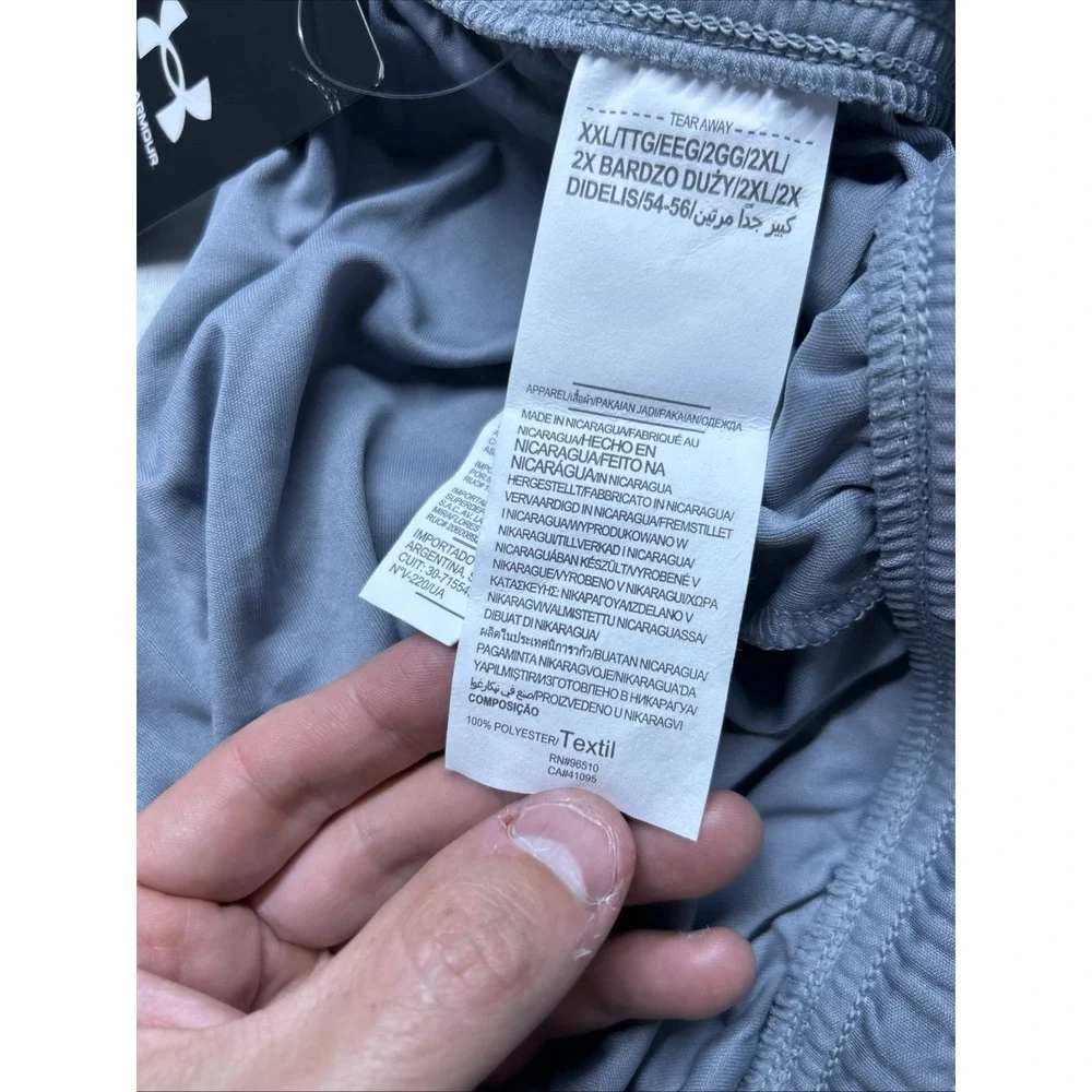 Under Armour Mens Gray HeatGear Running Shorts 2XL Loose Fit 1306443
